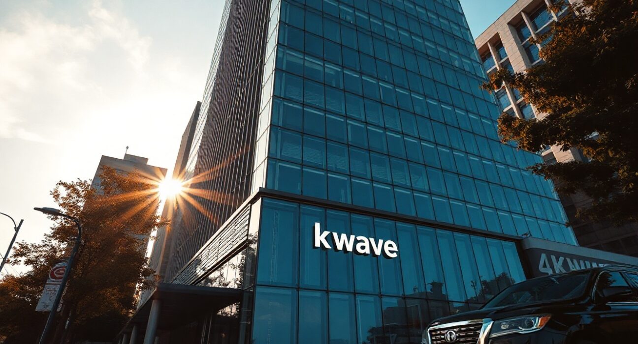 Exterior view of Kwave Media headquarters in Seoul, South Korea