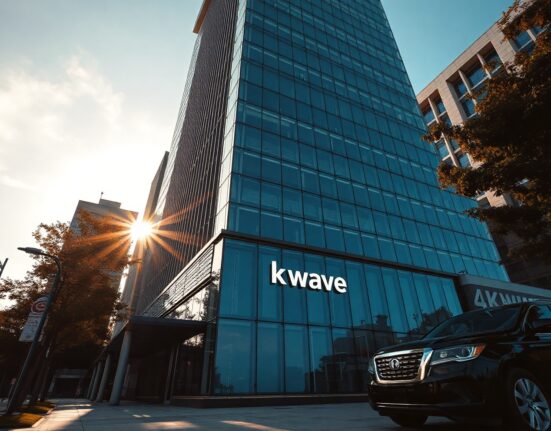 Exterior view of Kwave Media headquarters in Seoul, South Korea