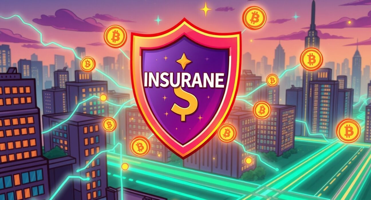 Kyobo Life Insurance Arc testnet partnership visualized as a vibrant merger of finance and blockchain technology.