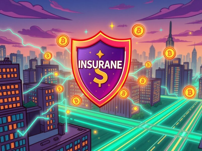 Kyobo Life Insurance Arc testnet partnership visualized as a vibrant merger of finance and blockchain technology.