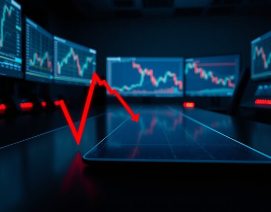 Cryptocurrency chart showing a sharp price decline representing the LAB token crash amid insider trading allegations.