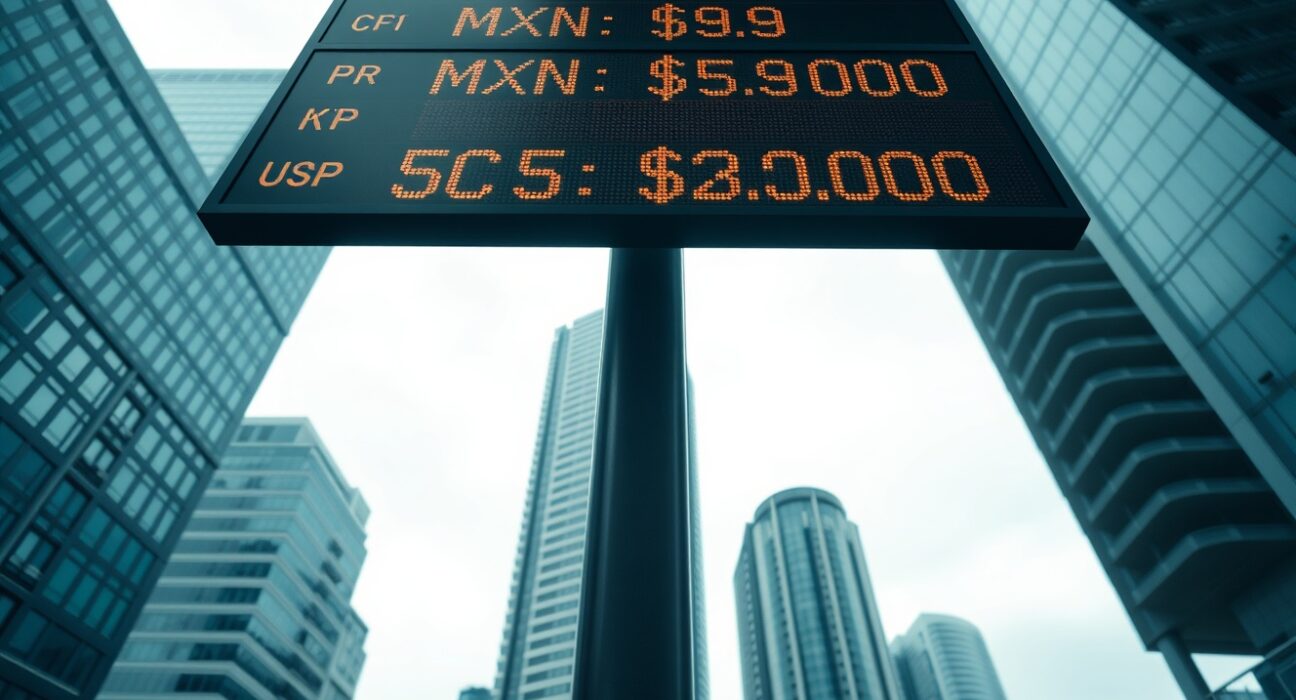 Currency exchange board in São Paulo showing Latin American currencies and US dollar rates