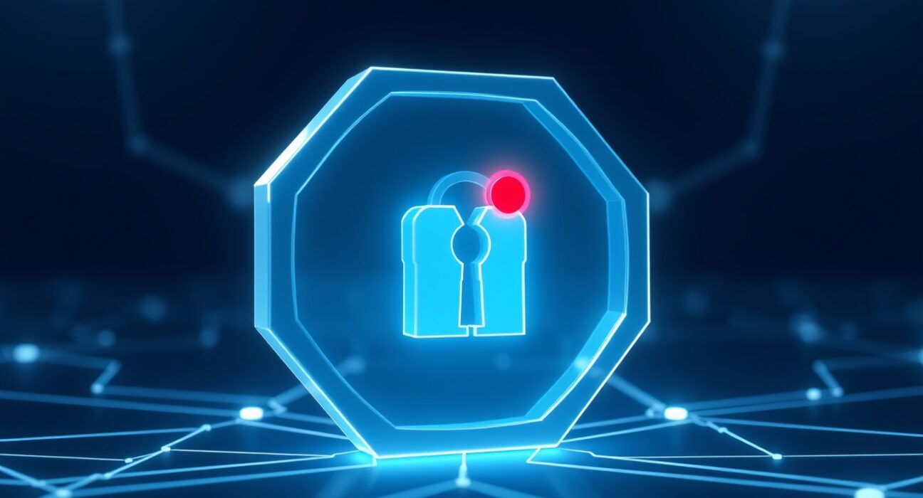 Visualization of LayerZero blockchain security vulnerability showing single-point failure risk in decentralized networks.