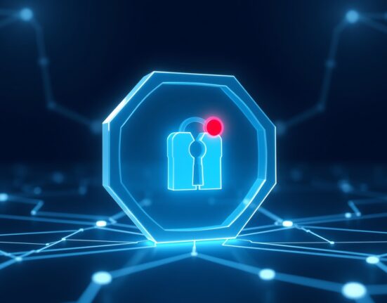 Visualization of LayerZero blockchain security vulnerability showing single-point failure risk in decentralized networks.