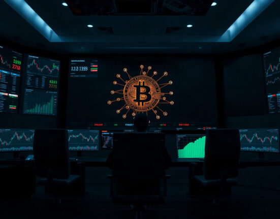 Lazarus Group Bitcoin transfer monitoring screens in a security operations center