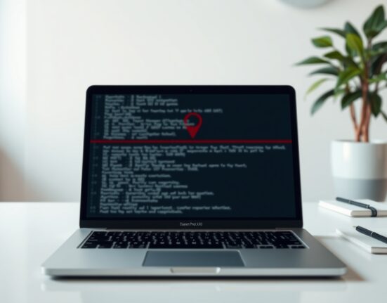 Lazarus Group macOS malware threat illustrated on a MacBook in a professional setting.