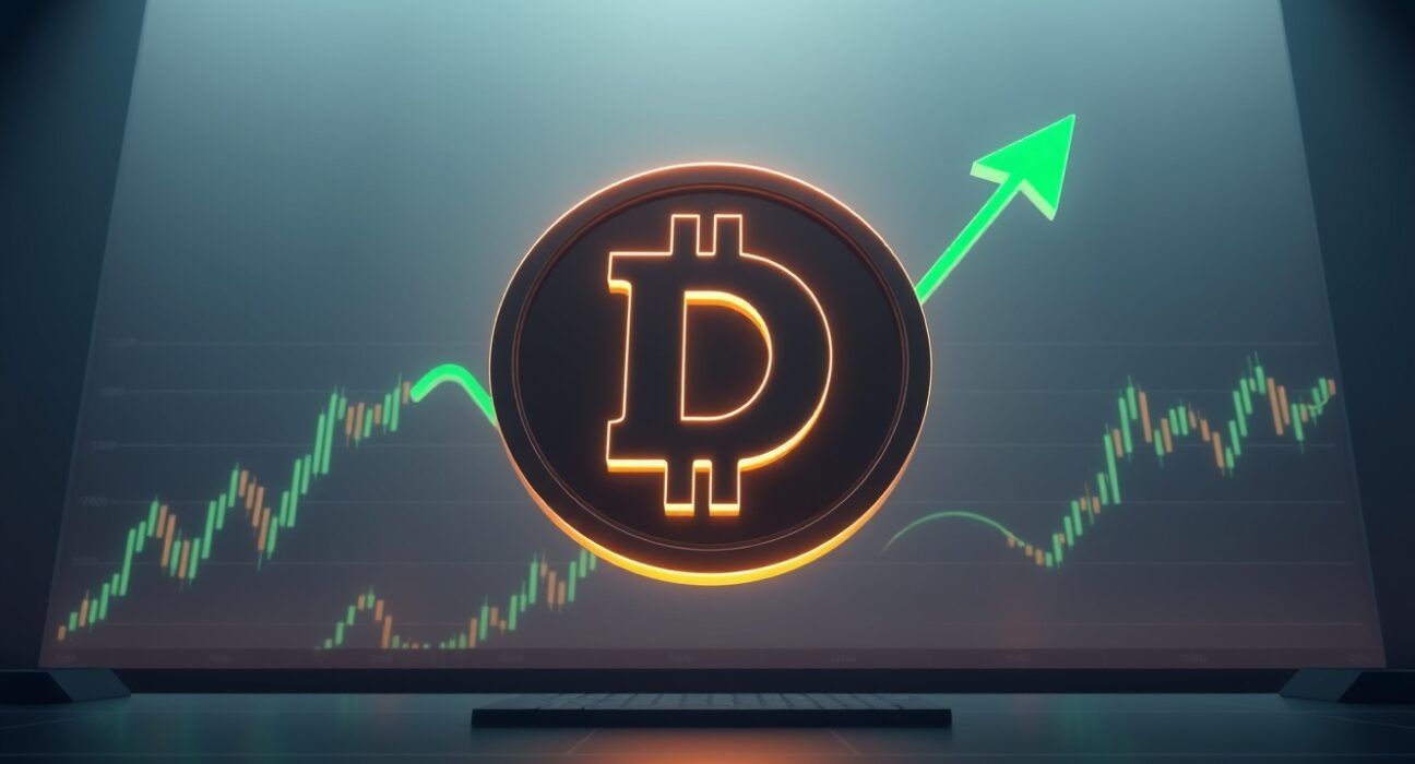 LDO token symbol on a price chart with a green upward arrow indicating a 20% surge after an insider trade