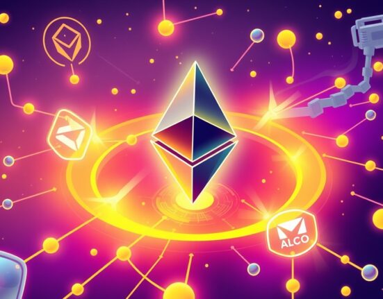 A cartoon illustration symbolizing the future of Lean Ethereum, showcasing its quantum resistance and simplified, efficient design.