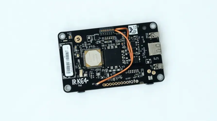 A disassembled Ledger hardware wallet showing an unauthorized implant on its circuit board, illustrating supply chain security concerns.
