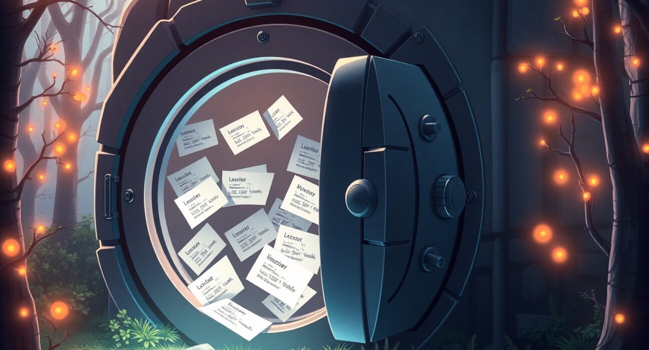 Illustration of the Ledger data breach showing customer information leakage from a secure system.