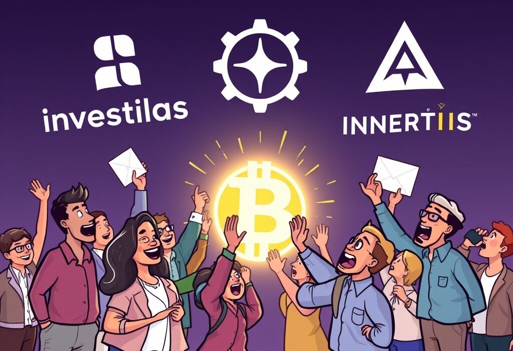 A vibrant cartoon illustration showing the positive impact of Legion funding on retail crypto investment, symbolizing growth and accessibility.