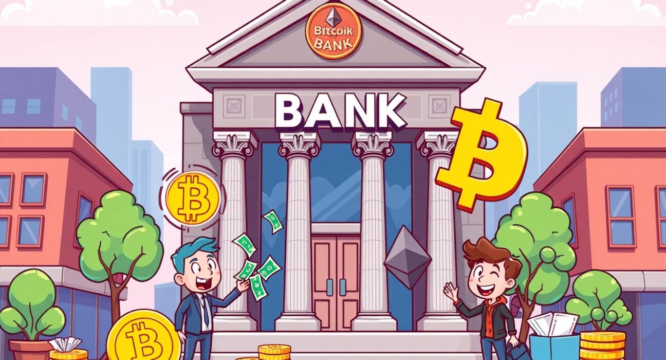 Revolutionary cryptocurrency banking transformation merging traditional finance with digital assets