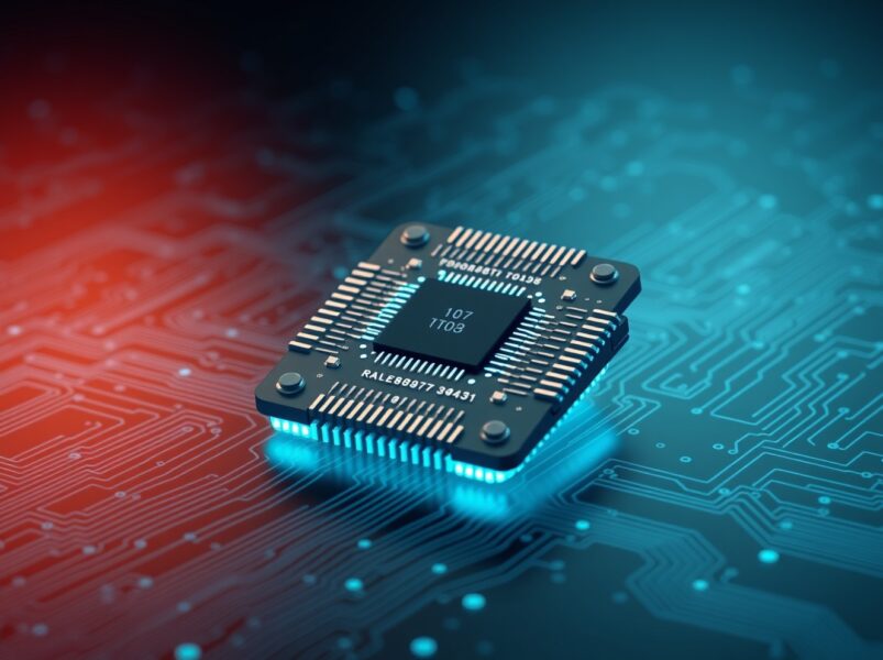 Quantum computer processor representing Lightning Network's cryptographic vulnerability to quantum computing attacks.