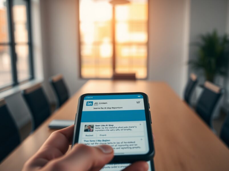 LinkedIn app showing new 'Seems like AI slop' reporting button for flagging AI-generated content