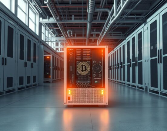 Industrial Bitcoin mining operation at a Nasdaq-listed company like LM Funding America.