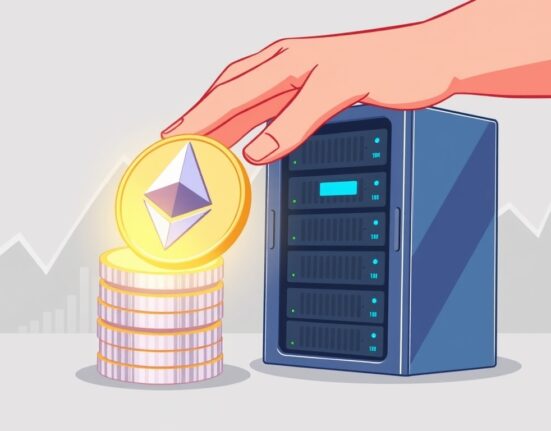 A cartoon illustration depicting a significant Longling Capital ETH withdrawal from a crypto exchange, symbolizing institutional intent to hold.