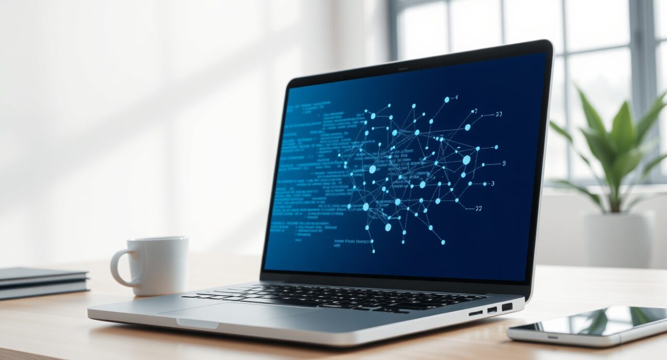 Lovable startup's AI-powered vibe-coding platform and acquisition strategy visualized on a laptop screen.