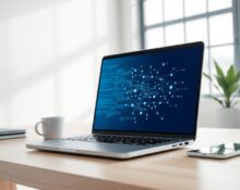 Lovable startup's AI-powered vibe-coding platform and acquisition strategy visualized on a laptop screen.