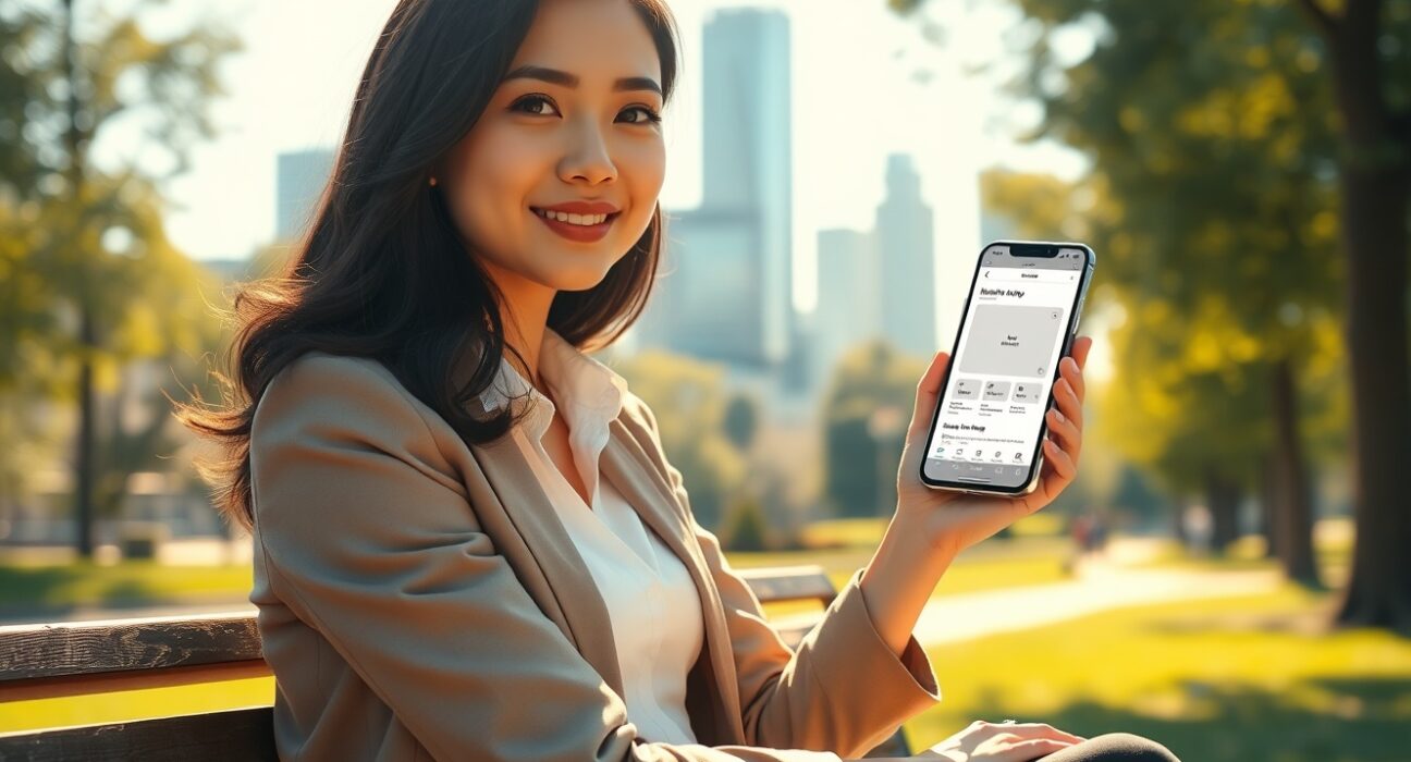 Lovable vibe coding app on a smartphone in a park, showcasing mobile AI app development