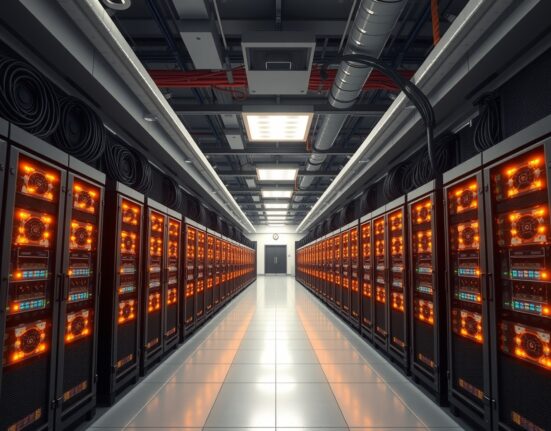 Industrial Bitcoin mining facility in the United States showing cryptocurrency mining hardware operations