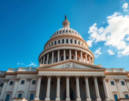 US Capitol building on a sunny day, representing legislative action on cryptocurrency regulation.