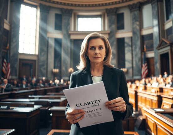 Senator Cynthia Lummis speaking about the CLARITY Act in the US Senate chamber