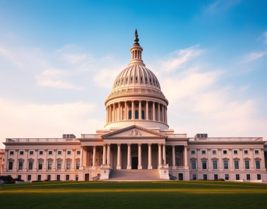 U.S. Capitol Building on a sunny day, symbolizing legislative action on crypto regulation.
