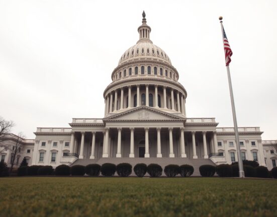 U.S. Capitol building under overcast sky, representing cryptocurrency regulation legislation