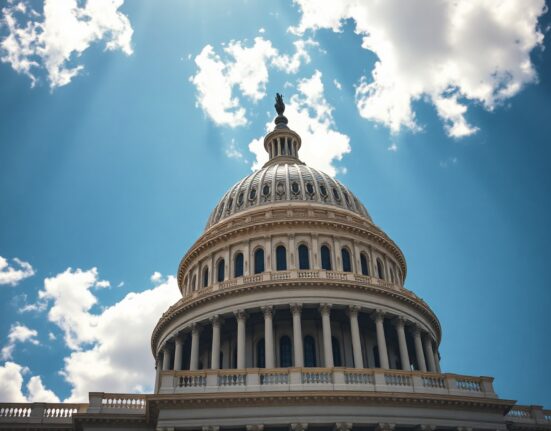 U.S. Capitol Building on a clear day, symbolizing legislative action on cryptocurrency regulation.
