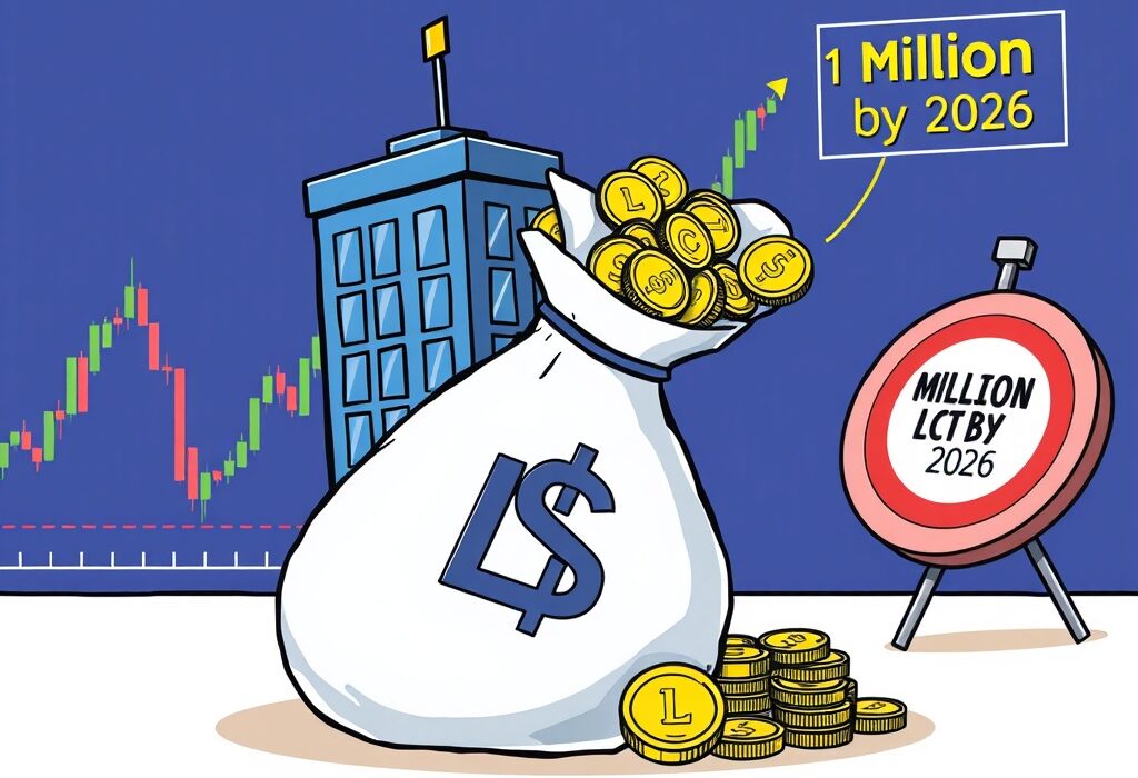 Cartoon illustration showing Luxfolio securing significant capital for its ambitious Luxfolio LTC investment strategy.