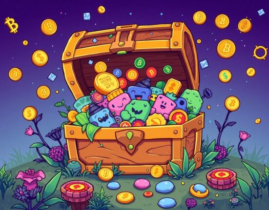 Magic Eden ME token buyback program illustrated as digital treasure in blockchain garden