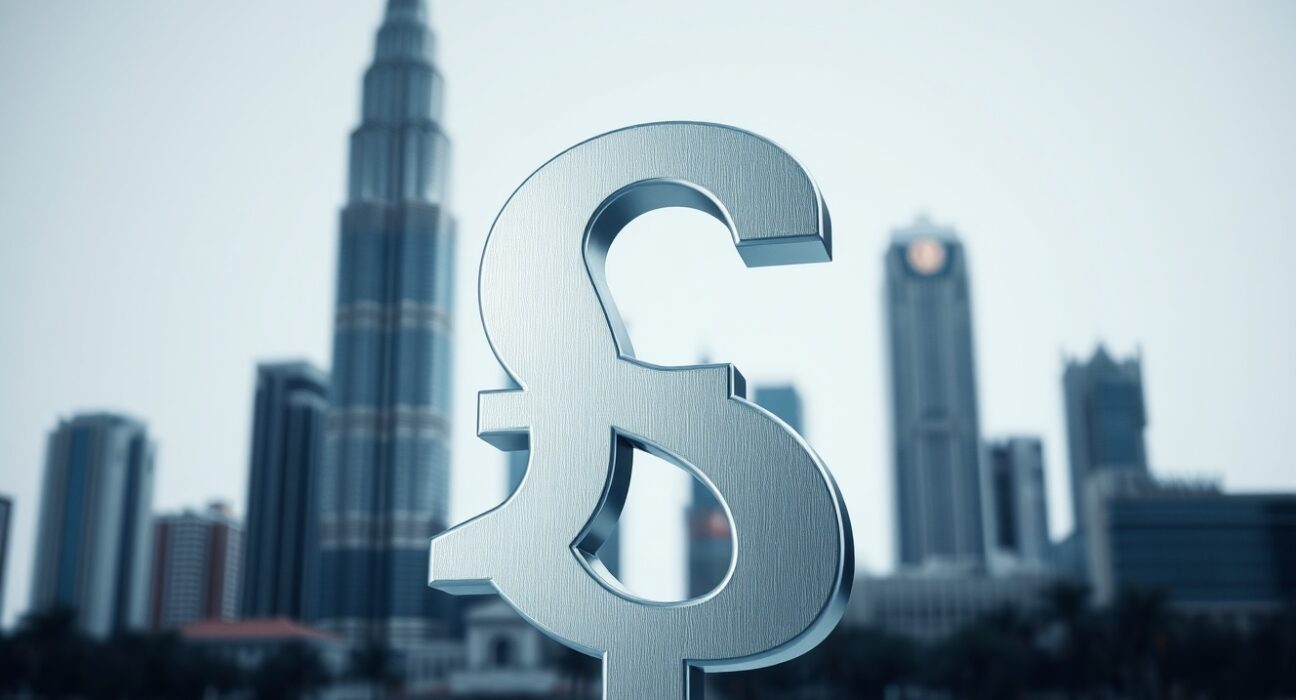 Malaysian Ringgit currency symbol representing BNM's growth upgrade and stable OPR supporting MYR