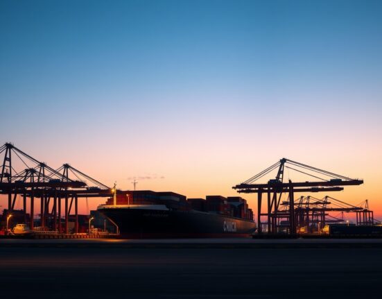 Malaysia trade outlook analysis showing port operations and export logistics at Port Klang