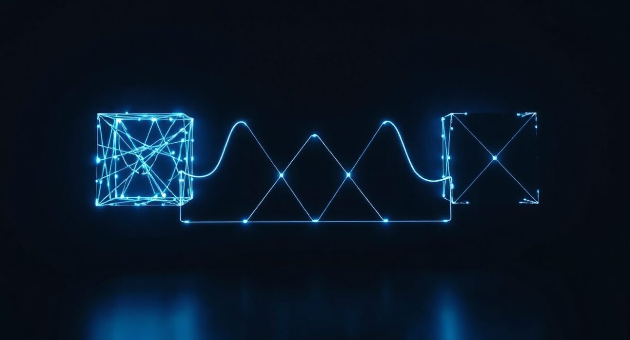 Digital bridge connecting two blockchain nodes representing cross-chain protocol adoption