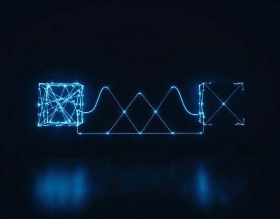 Digital bridge connecting two blockchain nodes representing cross-chain protocol adoption