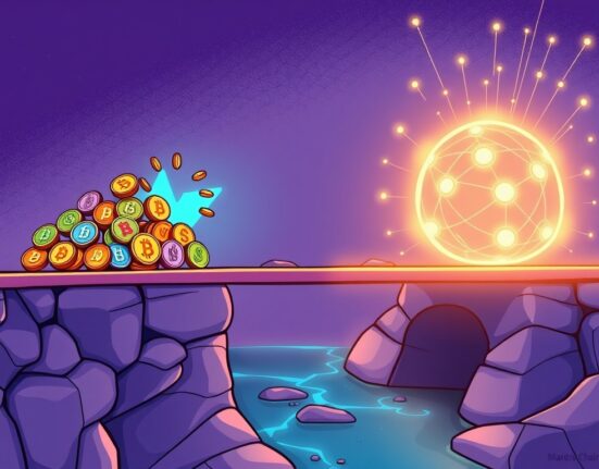 A cartoon image illustrating the seamless and strategic Mantra Chain migration, symbolizing the consolidation of OM tokens onto a unified blockchain for RWA.