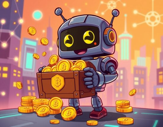 A cartoon illustration symbolizing the strategic MAPO token buyback, showing value being collected for the ecosystem.