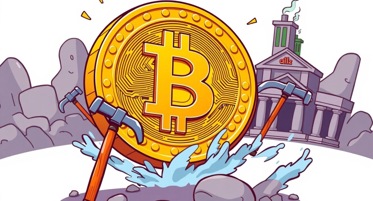 MARA Holdings Bitcoin transaction illustration showing cryptocurrency movement to exchanges