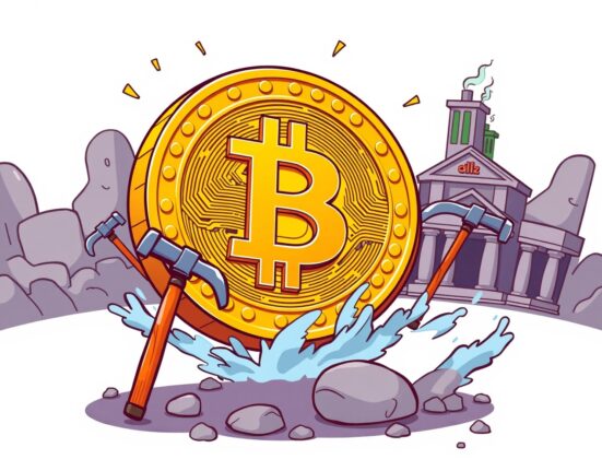 MARA Holdings Bitcoin transaction illustration showing cryptocurrency movement to exchanges