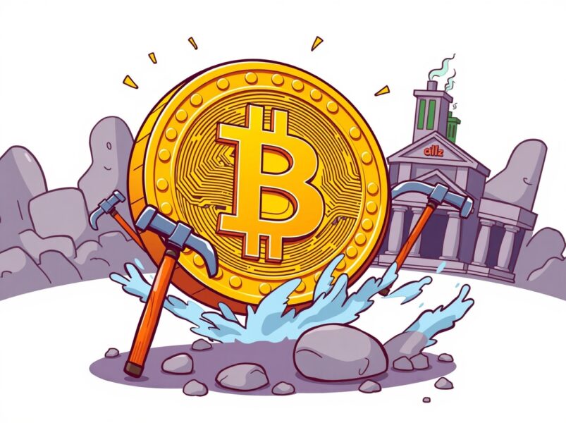 MARA Holdings Bitcoin transaction illustration showing cryptocurrency movement to exchanges