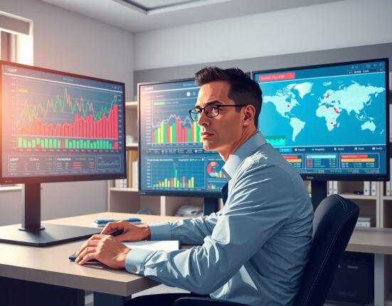 Financial analyst monitoring critical global macroeconomic data and events for market analysis and decision making.