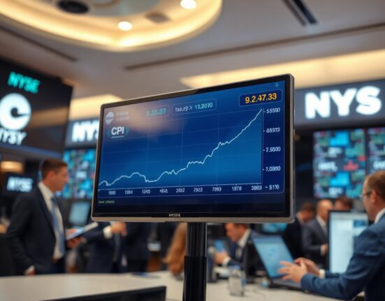 Financial trading screens displaying CPI inflation chart and market data