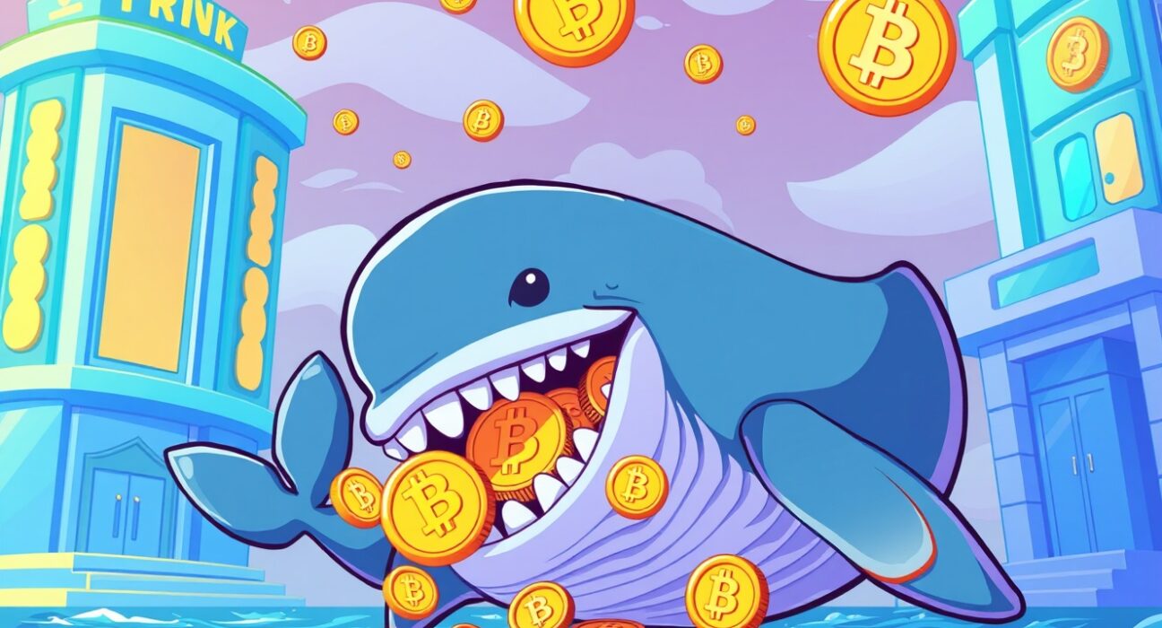 Giant whale carrying Bitcoin in massive cryptocurrency transfer between digital institutions