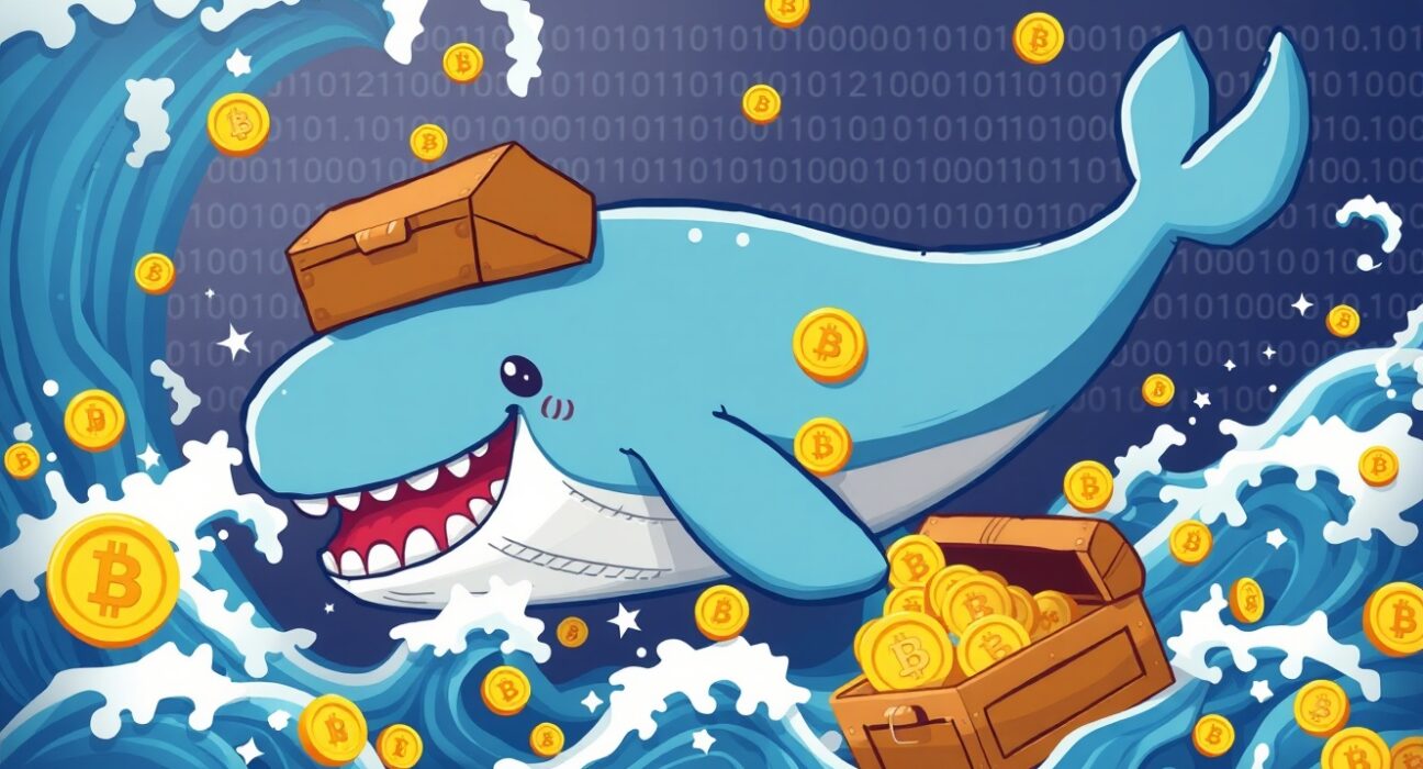 Giant whale carrying Bitcoin treasure in massive cryptocurrency transfer between institutions