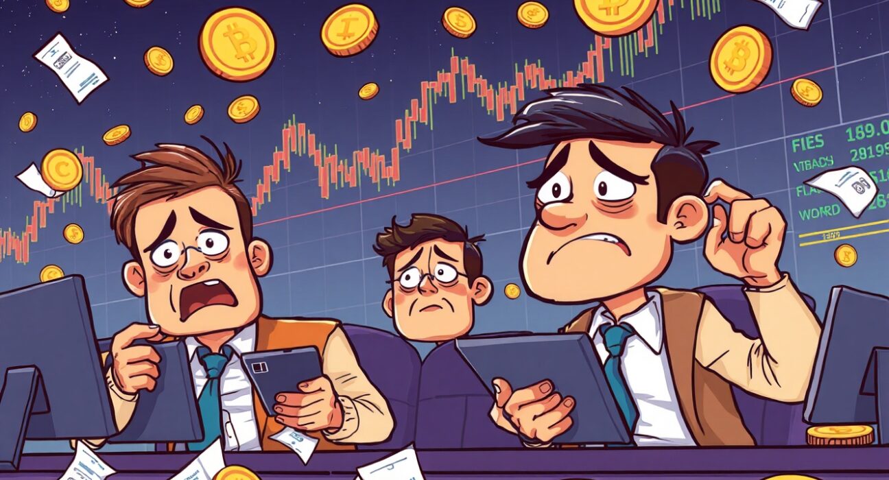 An illustration showing the immediate impact of a significant crypto futures liquidation event on traders, highlighting market volatility.