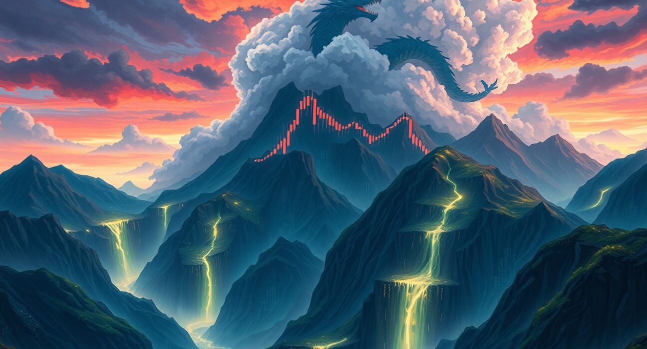 Conceptual Ghibli-style art representing the massive $652 million futures liquidation event in cryptocurrency markets.