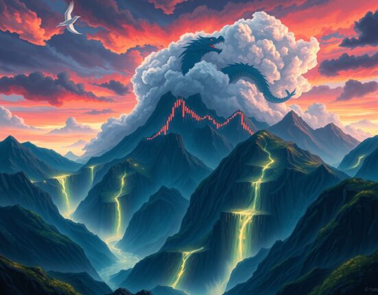 Conceptual Ghibli-style art representing the massive $652 million futures liquidation event in cryptocurrency markets.