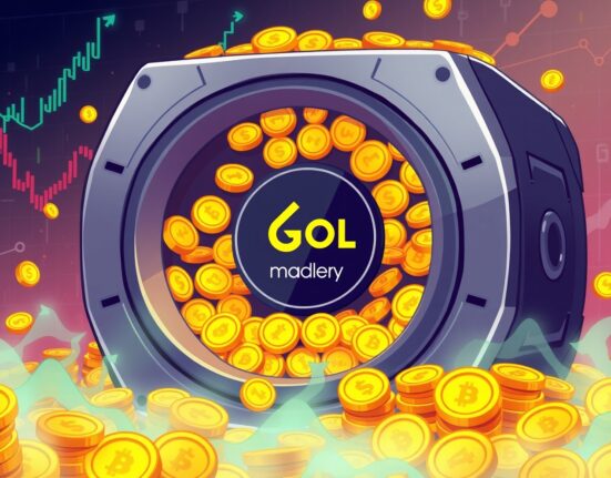 Cartoon illustration of a digital vault symbolizing massive Galaxy Digital SOL accumulation, reflecting significant institutional investment in Solana.