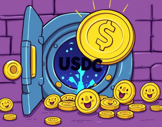 Cartoon illustration of a significant USDC burn event, highlighting its positive impact on stablecoin stability.