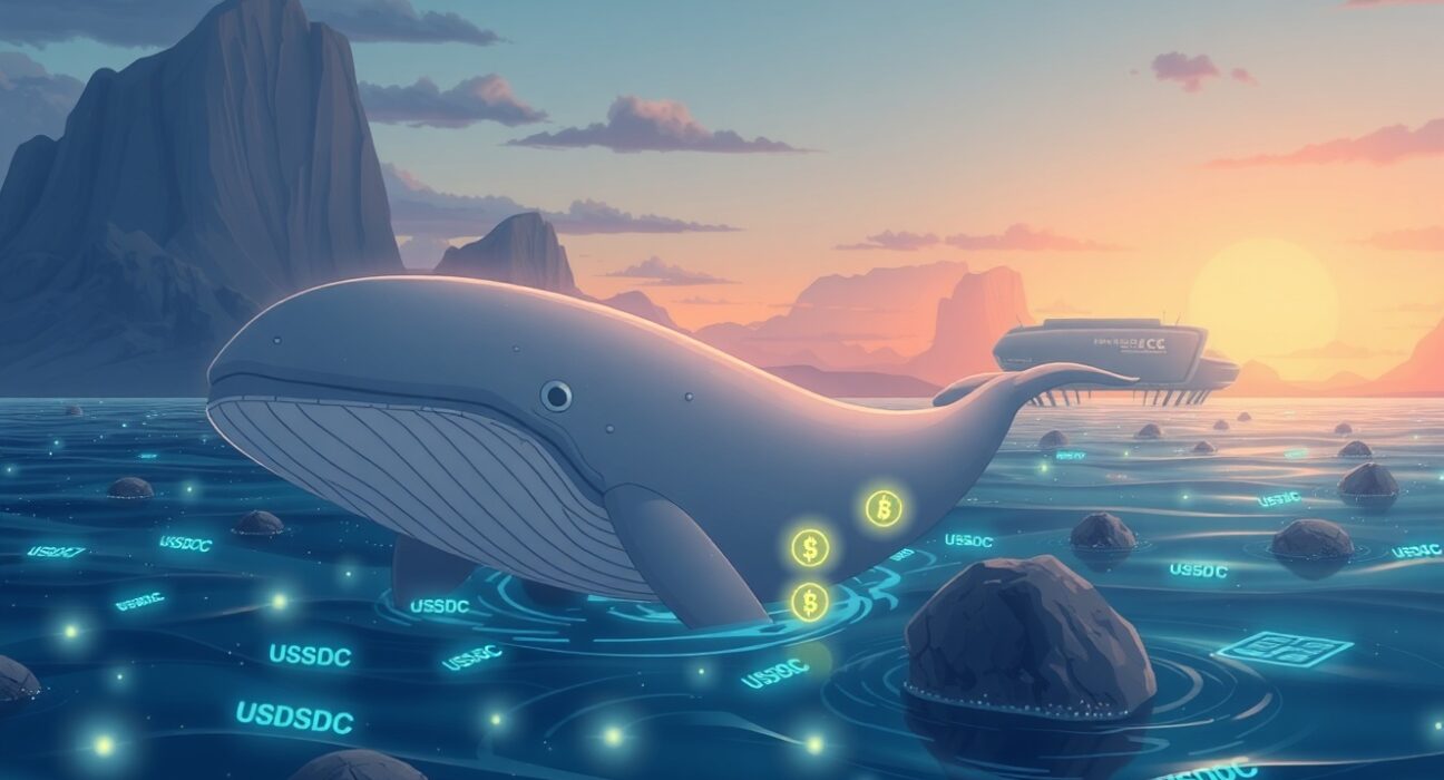 Massive USDC stablecoin transfer to HTX exchange represents significant cryptocurrency market movement